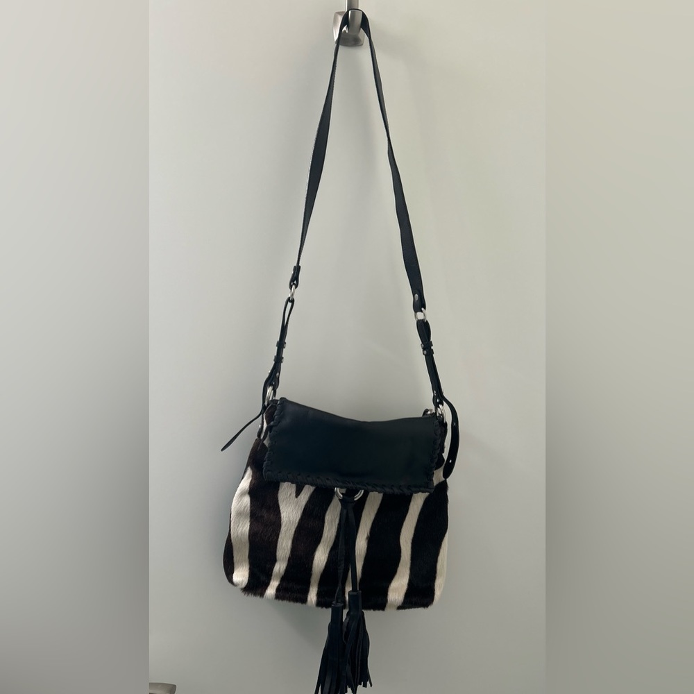 Cavalcanti Calf Hair & Cowhide Leather
Crossbody Bag Zebra Pattern-Made in Italy